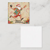 Santa Claus playing ping pong in a Hawaiian shirt スクエア名刺 (正面/裏面)