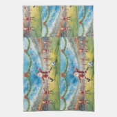 Santa Claus playing Soccer Christmas  キッチンタオル (縦)