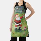 Santa Claus playing Soccer Christmas field  エプロン (インサイチュ)