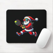 Santa Claus Playing Tennis Game Tennis Racket Chri マウスパッド (マウス)