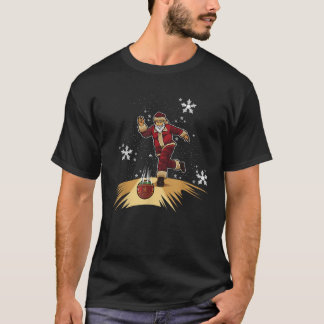 Santa Claus Plays Bowling Xmas Gift For Your Bowli Tシャツ