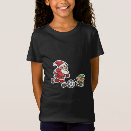 Santa Claus Plays Soccer with a Naughty Goblin Tシャツ