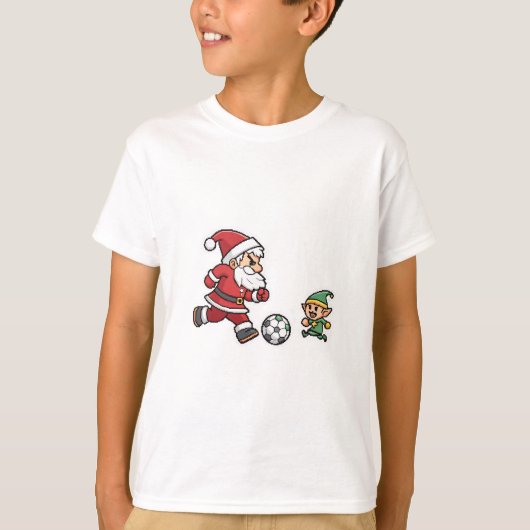 Santa Claus Plays soccer with a Naughty Goblin Tシャツ (正面)