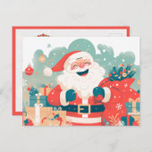Santa Claus Preparing Christmas Gifts シーズンポストカード (正面/裏面)
