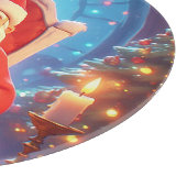 Santa Claus Reading a Book by Candlelight カッティングボード (角)