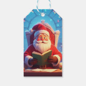 Santa Claus Reading a Book by Candlelight ギフトタグ (裏面)