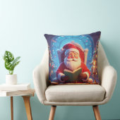 Santa Claus Reading a Book by Candlelight クッション (椅子)