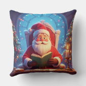 Santa Claus Reading a Book by Candlelight クッション (裏面)