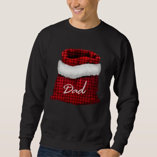 Santa Claus' Red Sack Dad Buffalo Plaid スウェットシャツ (正面)