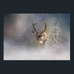 Santa Claus Reindeer in the snow ポスター<br><div class="desc">Santa's reindeer walks through a winter landscape. Slowly it begins to snow. A cute Christmas scene. All items in my store can be personlized by pressing the customize it button under the image of the product. Here you can add you own text whether it's a name or quote it's free...</div>