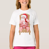 Santa Claus Relaxing Girls T-Shirt Tシャツ (正面)