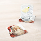 Santa Claus Retro Christmas スクエアペーパーコースター (インサイチュ)