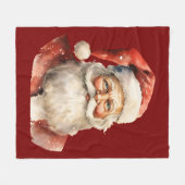 Santa Claus Retro Christmas フリースブランケット (正面(横))