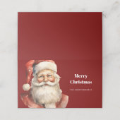 Santa Claus Retro Christmas プレイスカード (外部開封)