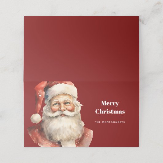 Santa Claus Retro Christmas プレイスカード (外部開封)