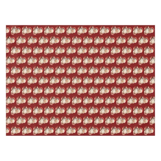 Santa Claus Retro Christmas Pattern テーブルクロス (正面(横))