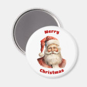 Santa Claus Retro Merry Christmas マグネット (正面/裏面)