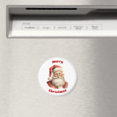 Santa Claus Retro Merry Christmas マグネット (インサイチュ (食洗機))