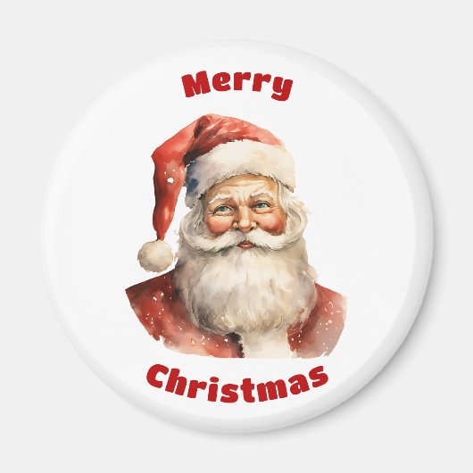 Santa Claus Retro Merry Christmas マグネット (正面)