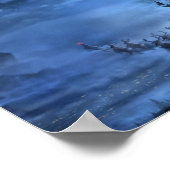 Santa Claus rides reindeer sleigh ポスター (角)