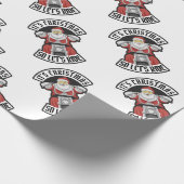 Santa Claus riding a motorcycle ラッピングペーパー (角)