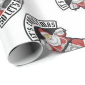 Santa Claus riding a motorcycle ラッピングペーパー (ロールコーナー)