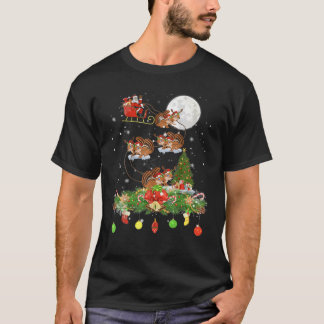Santa Claus Riding Chipmun Reindeer Sleigh Xmas Da Tシャツ