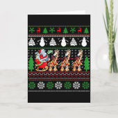 Santa Claus Riding Giraffe Sleigh Ugly Christmas B カード (正面)