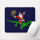 Santa Claus Riding Green Lizard マウスパッド (マウス)
