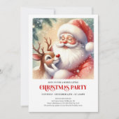 Santa Claus Rudolph Christmas Family Fun Celebrate 招待状 (正面)