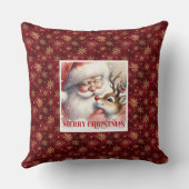 Santa Claus Rudolph Christmas Pillow Festive Accen クッション (裏面)