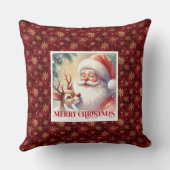 Santa Claus Rudolph Cozy Xmas Pillow Festive Charm クッション (裏面)