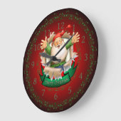 Santa Claus ~ Santa Clock~ Santa Breaking Through ラージ壁時計 (傾斜)