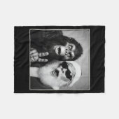 Santa Claus Selfie Bigfoot Christmas Funny Sasquat フリースブランケット (正面(横))