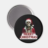 Santa Claus Skeleton Outfit Skull Funny Christmas マグネット (正面/裏面)