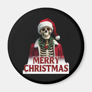 Santa Claus Skeleton Outfit Skull Funny Christmas  マグネット