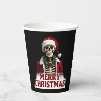 Santa Claus Skeleton Outfit Skull Funny Christmas  紙コップ