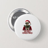 Santa Claus Skeleton Outfit Skull Funny Christmas  缶バッジ (正面&裏面)