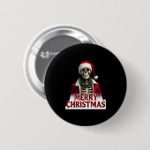 Santa Claus Skeleton Outfit Skull Funny Christmas 缶バッジ (正面&裏面)