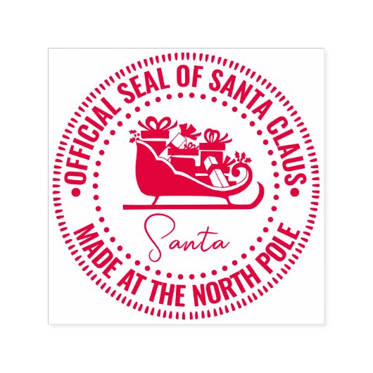 Santa Claus Sleigh “Official Seal” Made North Pole セルフインキングスタンプ (デザイン)