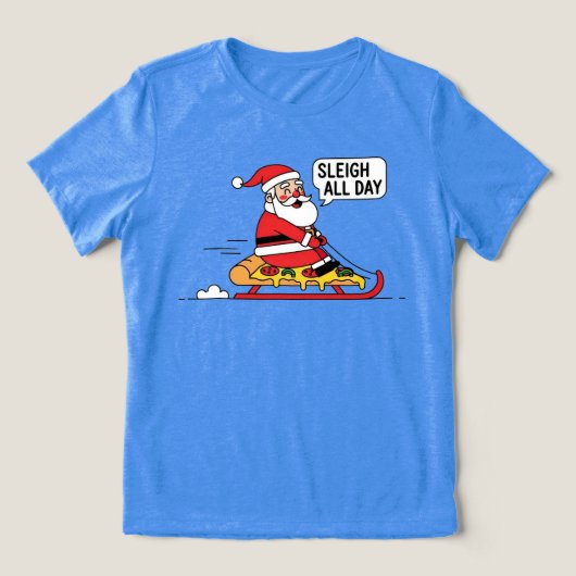 Santa Claus Sleighing All Day Christmas トライブレンドＴシャツ (デザイン正面)
