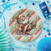 Santa Claus Slipping In the Snow ペーパープレート (パーティー)