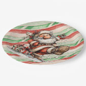 Santa Claus Slipping In the Snow ペーパープレート (アングル)