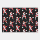 Santa Claus Soccer Dabbing Santa Gift Christmas ラッピングペーパーシート (正面)