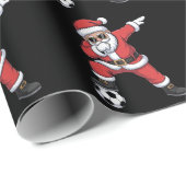 Santa Claus Soccer Dabbing Santa Gift Christmas ラッピングペーパー (ロールコーナー)