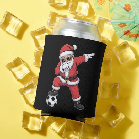 Santa Claus Soccer Dabbing Santa Gift Christmas 缶クーラー (インサイチュ 夏)