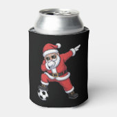 Santa Claus Soccer Dabbing Santa Gift Christmas 缶クーラー (缶正面)