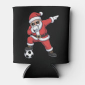 Santa Claus Soccer Dabbing Santa Gift Christmas 缶クーラー (正面)