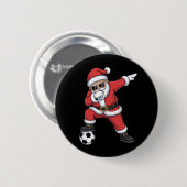 Santa Claus Soccer Dabbing Santa Gift Christmas 缶バッジ (正面&裏面)