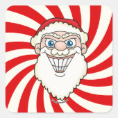 Santa Claus Starburst Screwball Graphics スクエアシール (正面)
